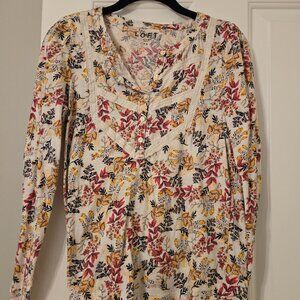 Womens Size XS Patterned Long Sleeve Top